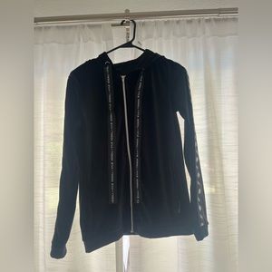 KENDALL+KYLIE authentic Black Suede Tracksuit Jacket